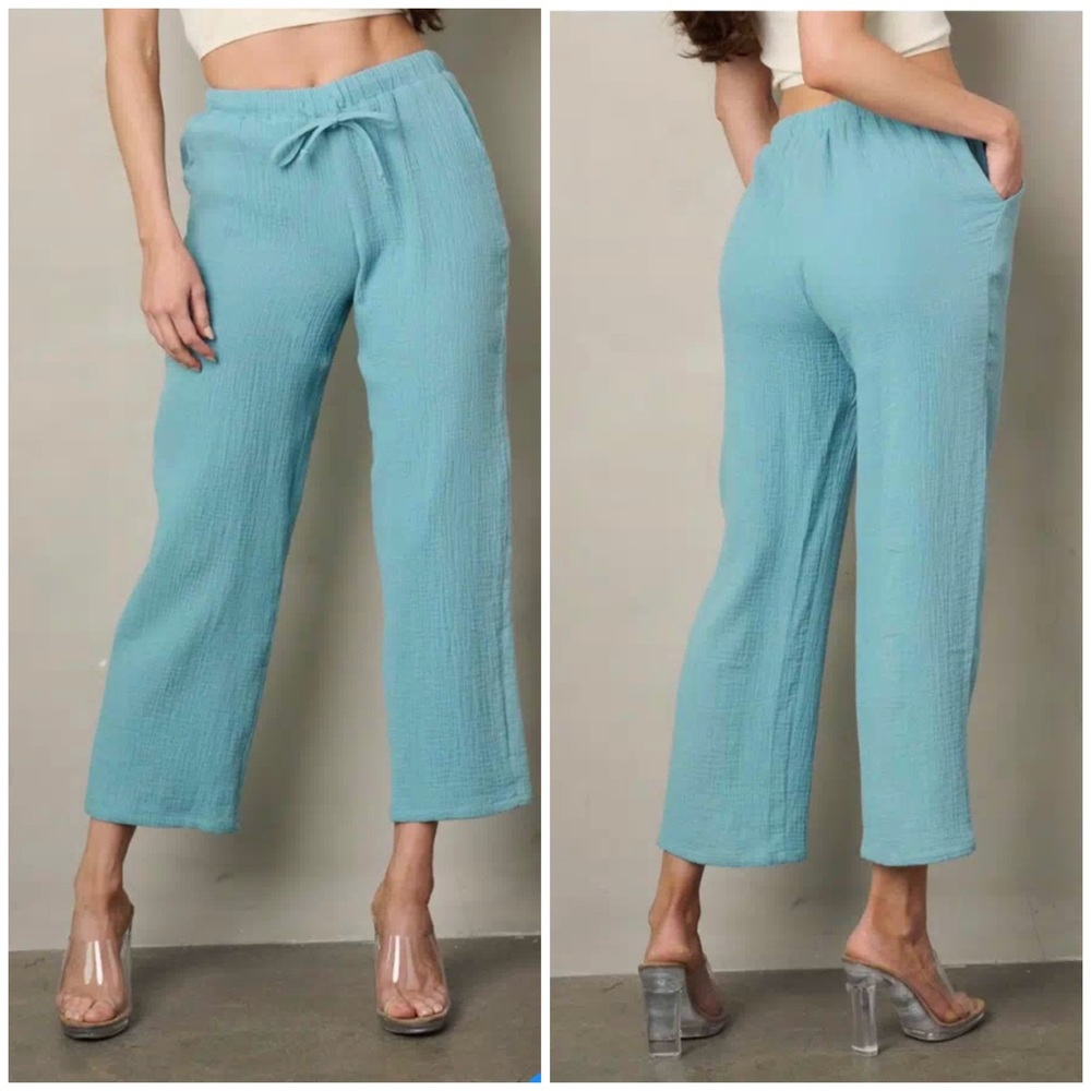 Blue draw strung pants
